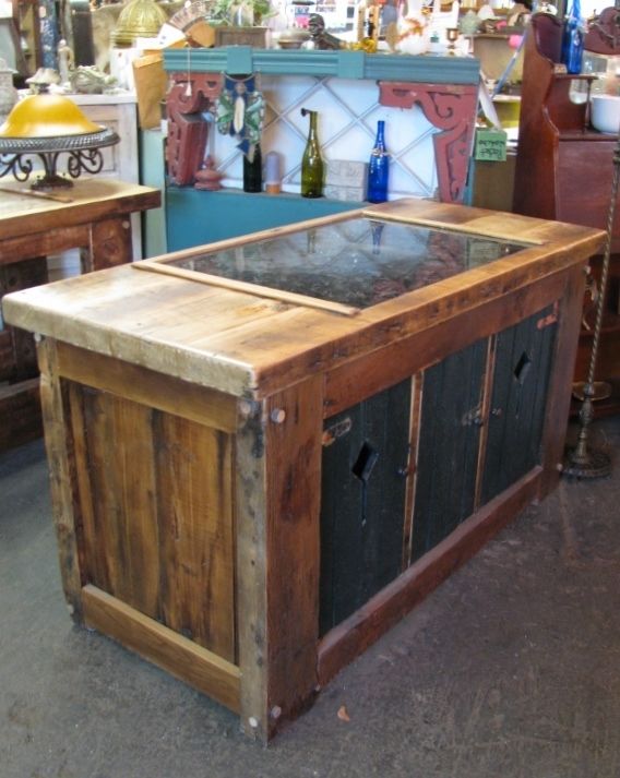 Custom Made Kitchen Island from Vintage Reclaimed Wood