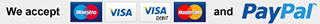 Payment cards and Paypal accepted