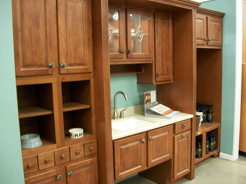 Wood kitchen cabinets