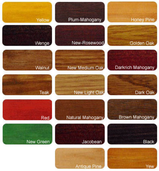 Varnish Colour Chart