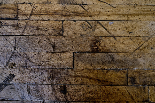 scarred wood flooring