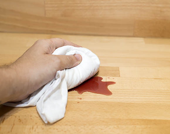 Wiping up Red Wine