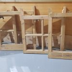 stripped and sanded sash window frames