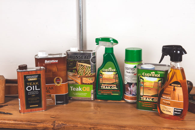 Traditional teak oil products commonly used on hardwood surfaces