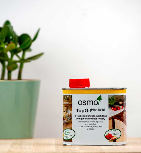 Osmo Top Oil for wooden worktops. Protects and enhances.