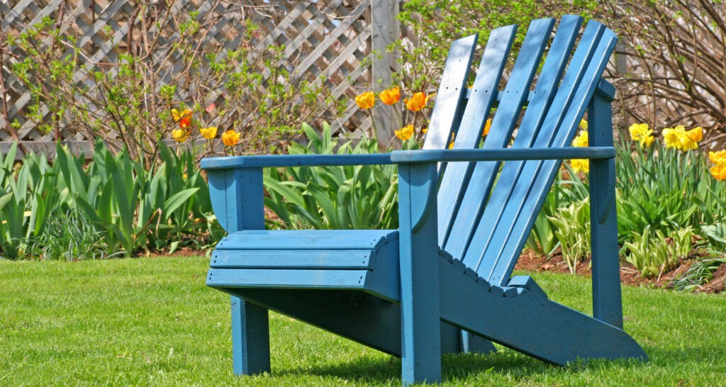 Stained garden chair in Cornflower Blue