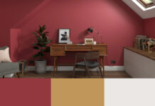 How To Make Your Home Cosy For Autumn Heritage paint colours: Pugin Red, Brushed Gold, Mallow White