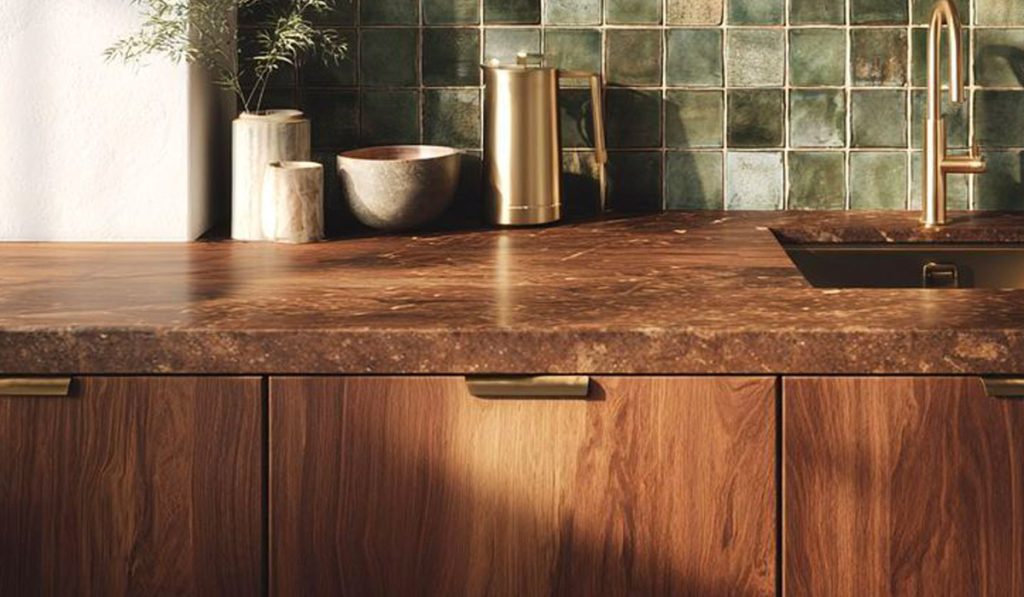 Wooden kitchen cabinets with an authentic finish - key wood finish trend 2026