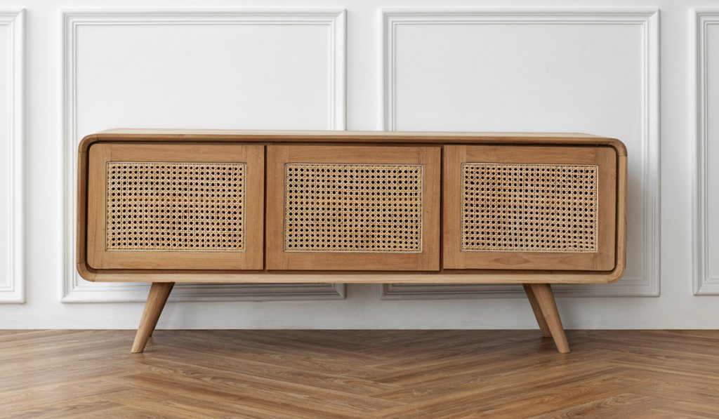 Restored furniture with a natural wood finish