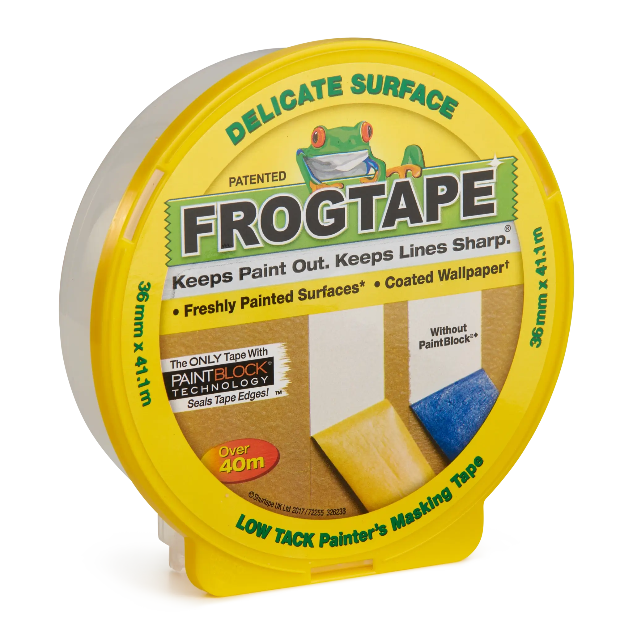 FrogTape Delicate (Yellow) 24mm x 41.1m, Delicate Surface Masking Tape
