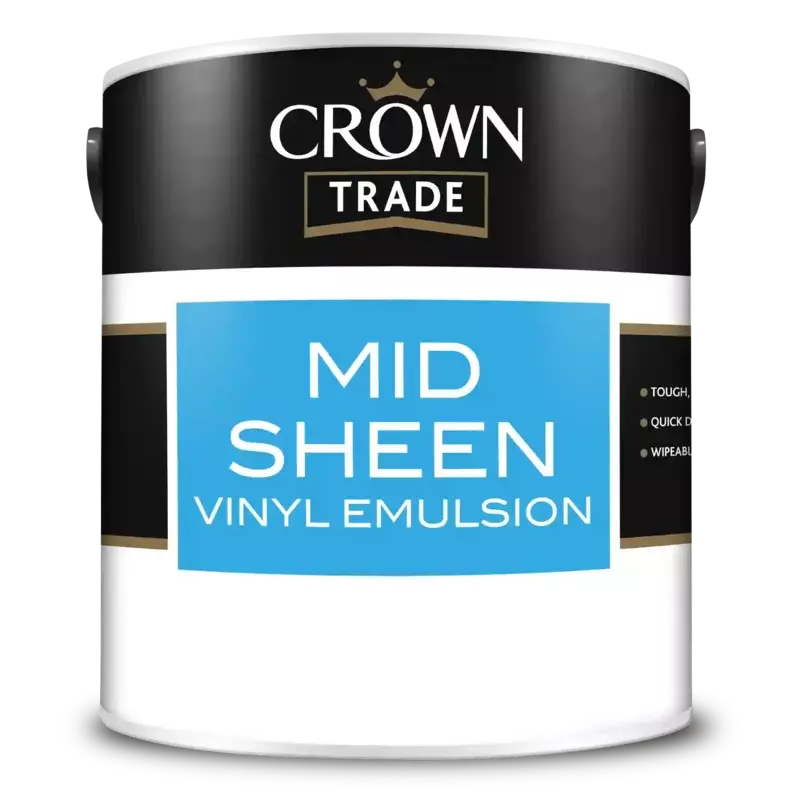 Crown Trade Mid Sheen Vinyl emulsion Water based emulsion