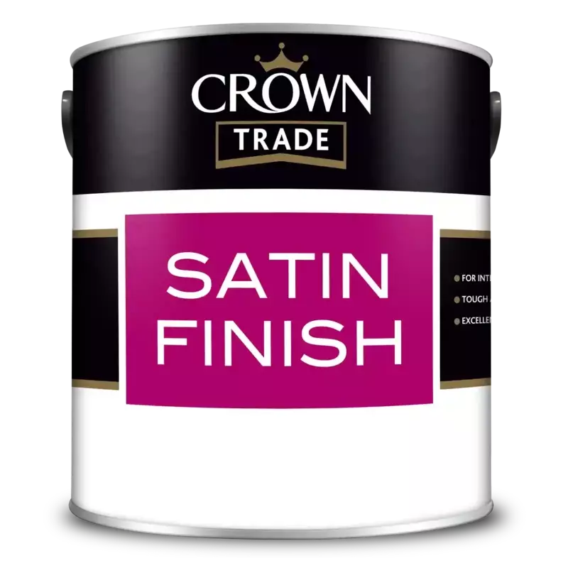 Crown Trade Satin Finish Solvent Based Satin Finish Paint Black 2.5L