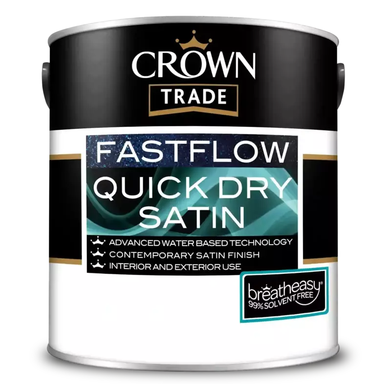 Crown Trade Fastflow Quick Dry Satin, White 5L
