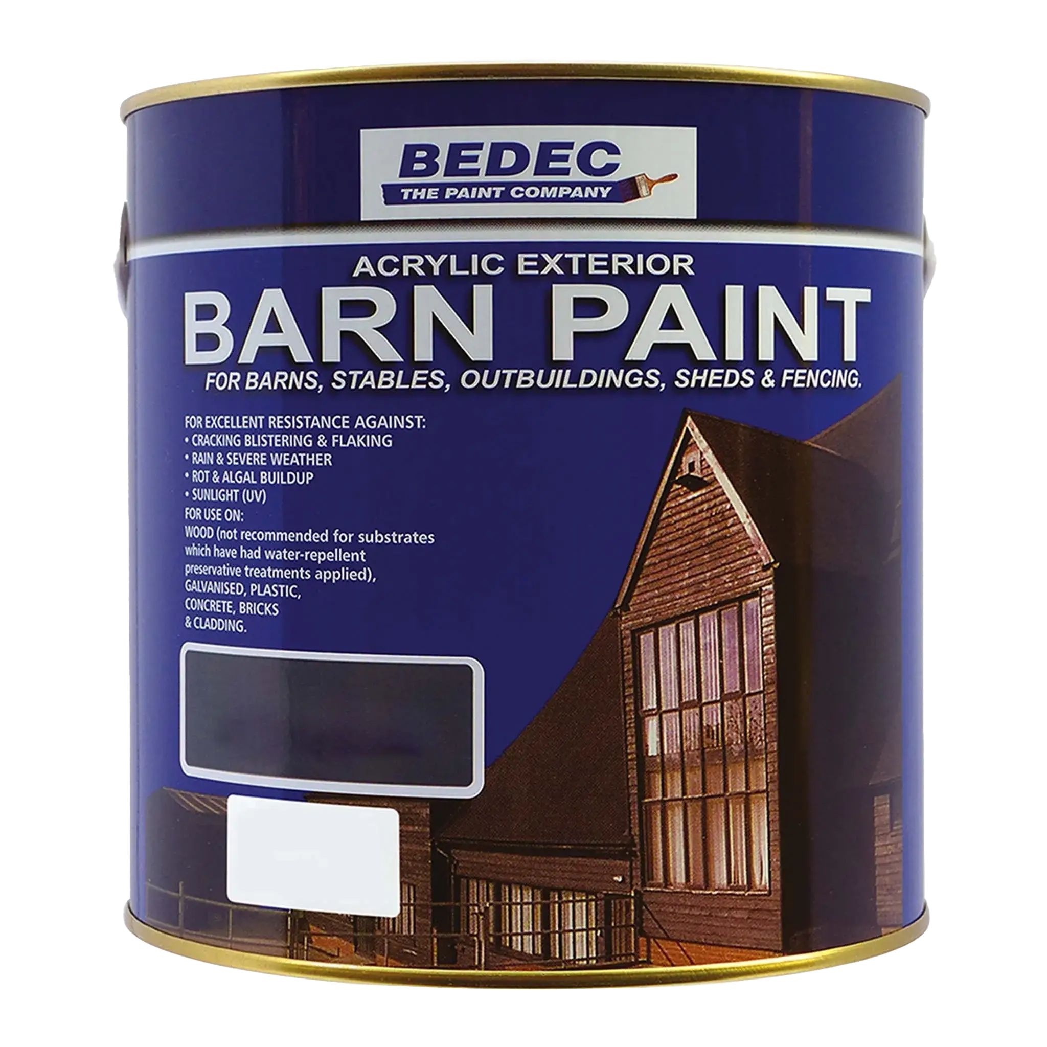 Bedec Barn Paint, Woodland Green 2.5L, Exterior Multi-Surface Protective Coating, Paints, Fence Paint, Cladding Coatings, Summer