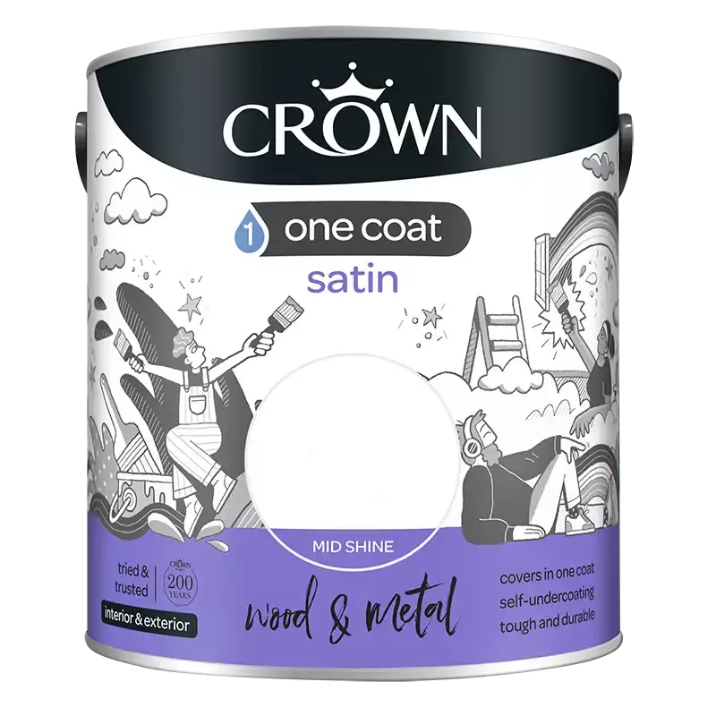 Crown One Coat Satin Paint Ideal for Wood and Metal