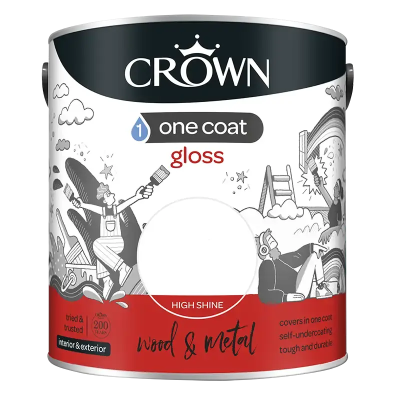 Crown One Coat Gloss Paint Ideal for Wood and Metal