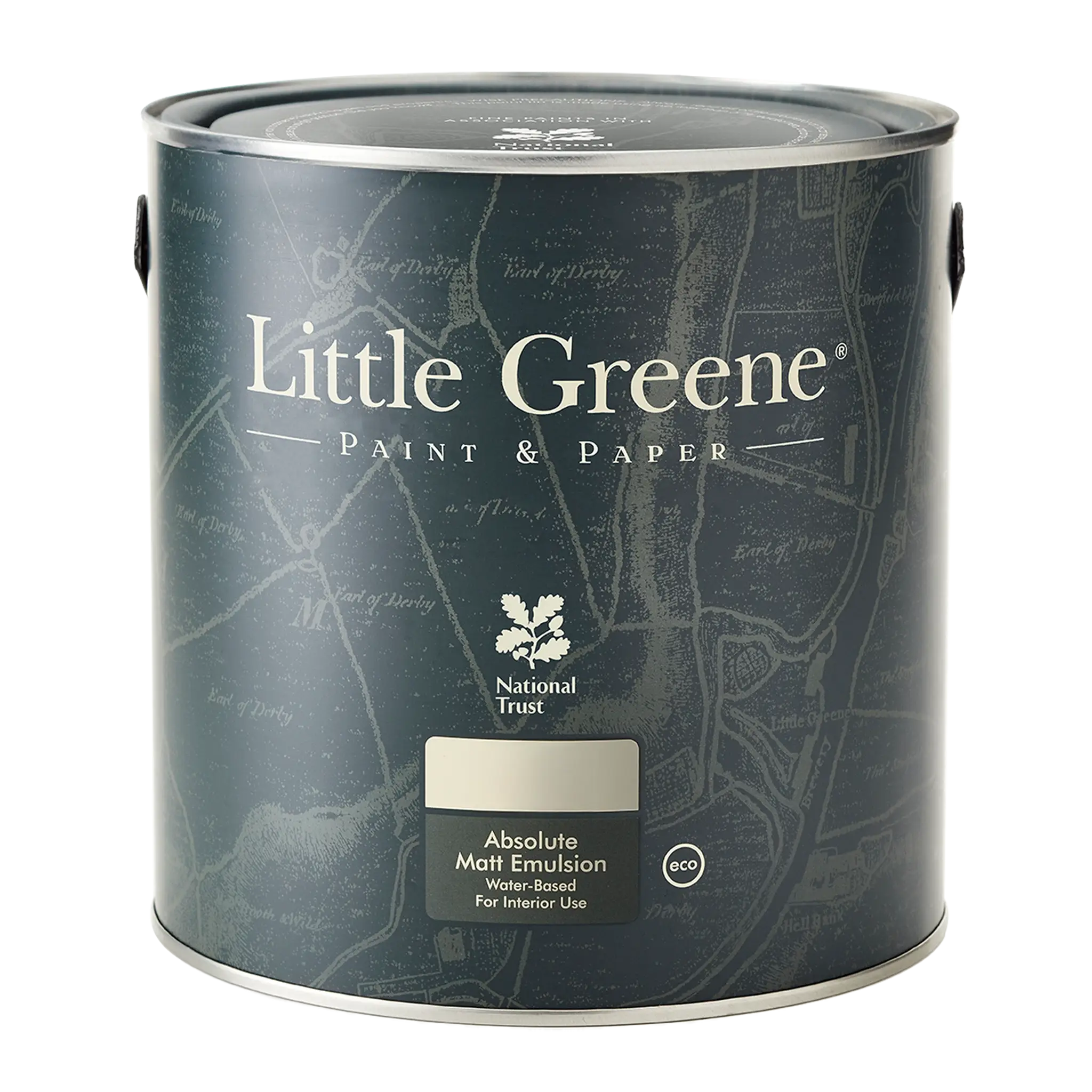 Little Greene Absolute Matt Emulsion 5L, Basalt 221, Deep Matt Paint