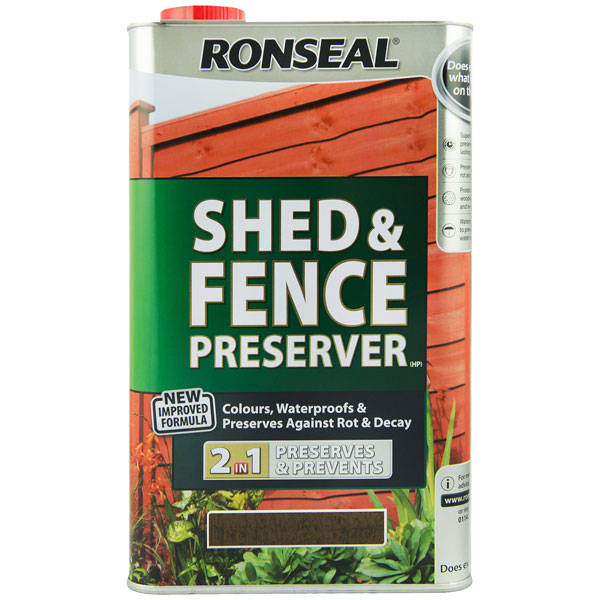 ronseal shed & fence preserver protects & colours wood