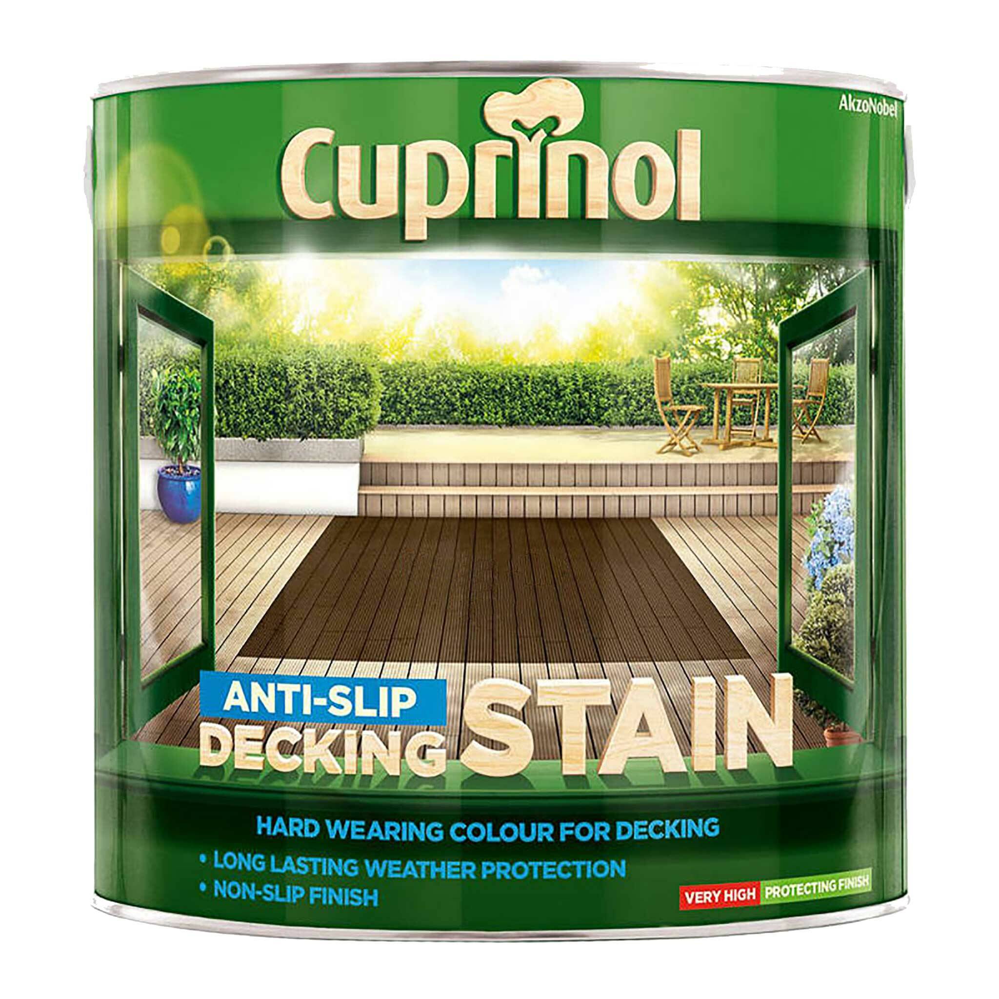 Cuprinol Anti-Slip Decking Stain, Silver Birch 2.5L,  Anti-Slip Stain for Decking, Stains, Decking Stain