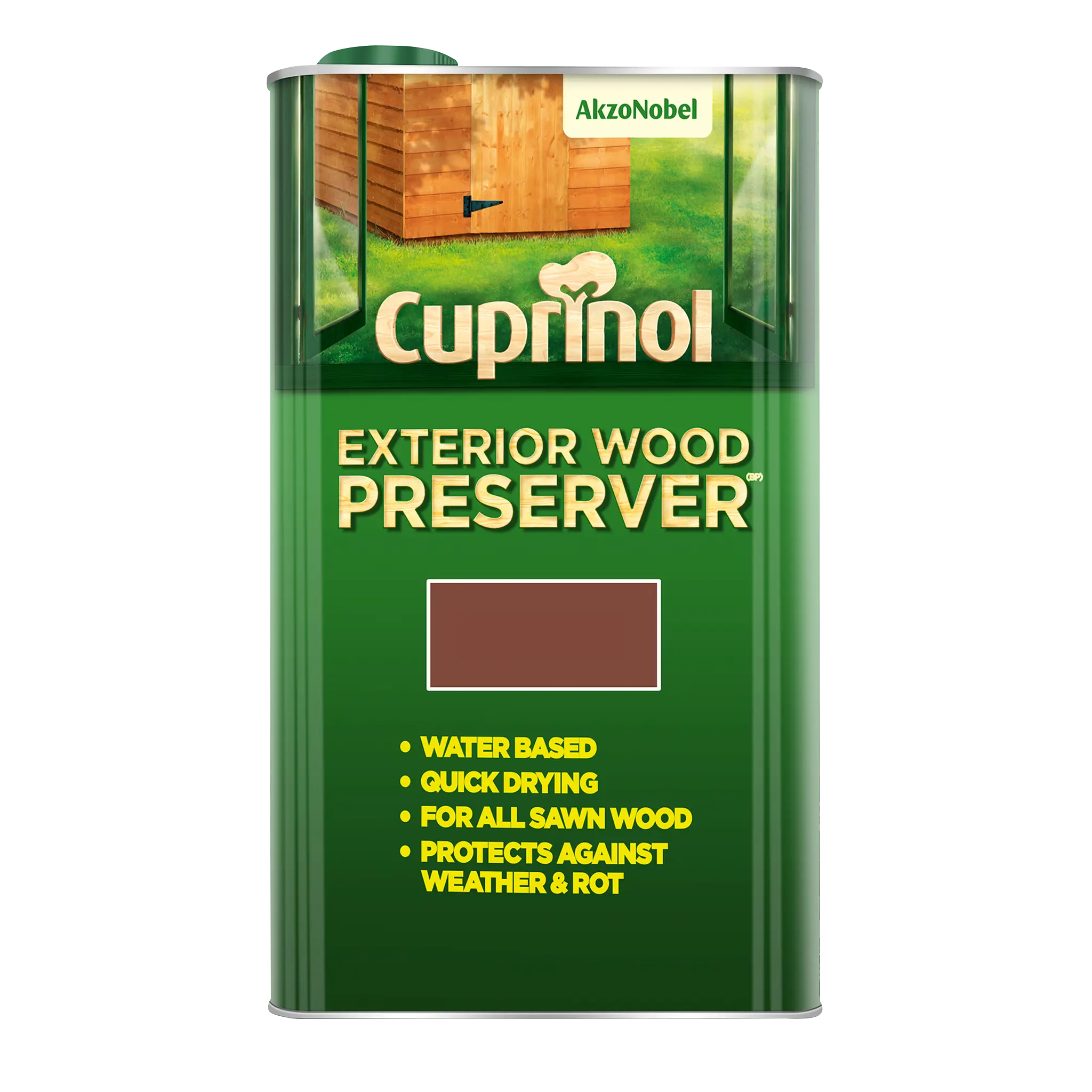 Cuprinol Exterior Wood Preserver, Chestnut 5L, Protects Against Wood Rot, Preservers, Stains, Shed Preserver, Fence Preserver, C