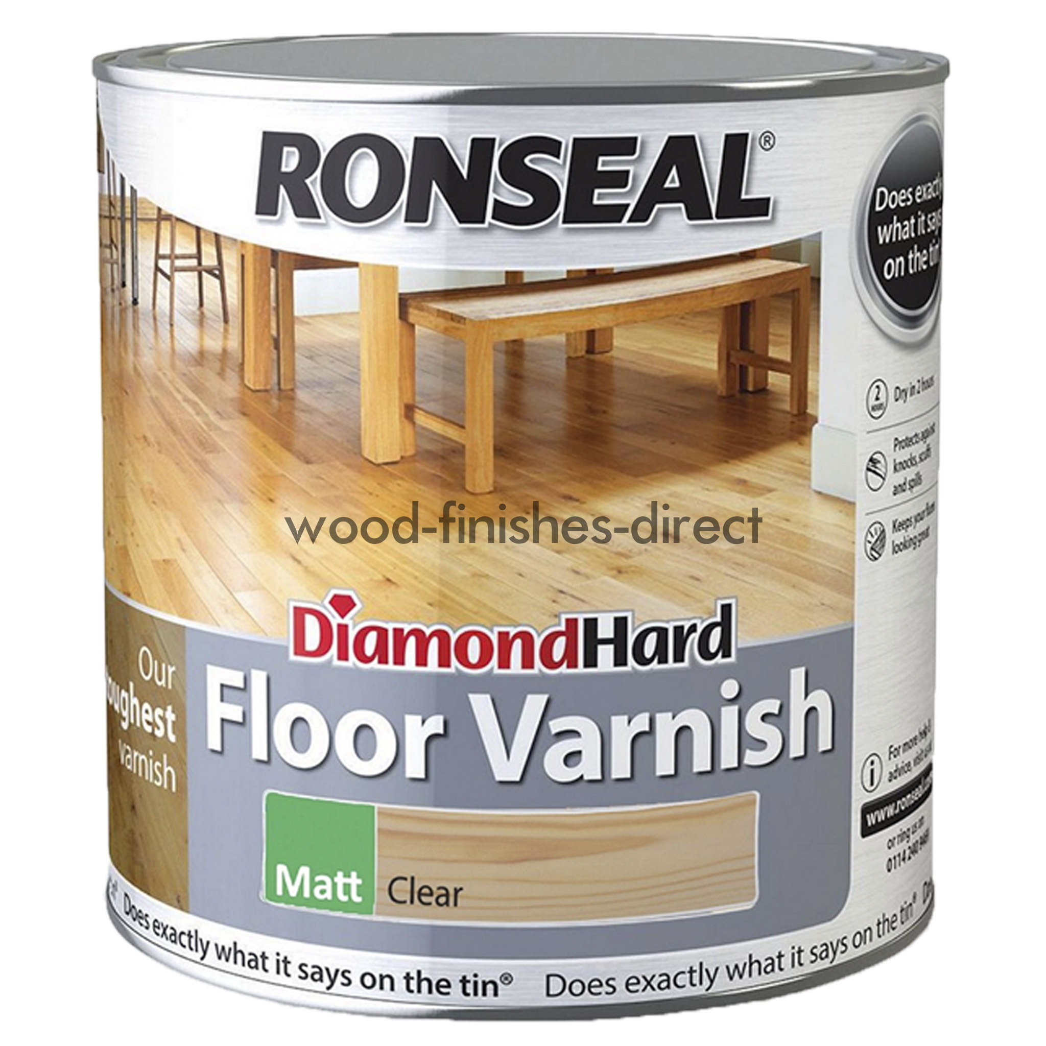 Ronseal Diamond Hard Floor Varnish - 2.5L & 5L - Matt, Satin & Gloss available
