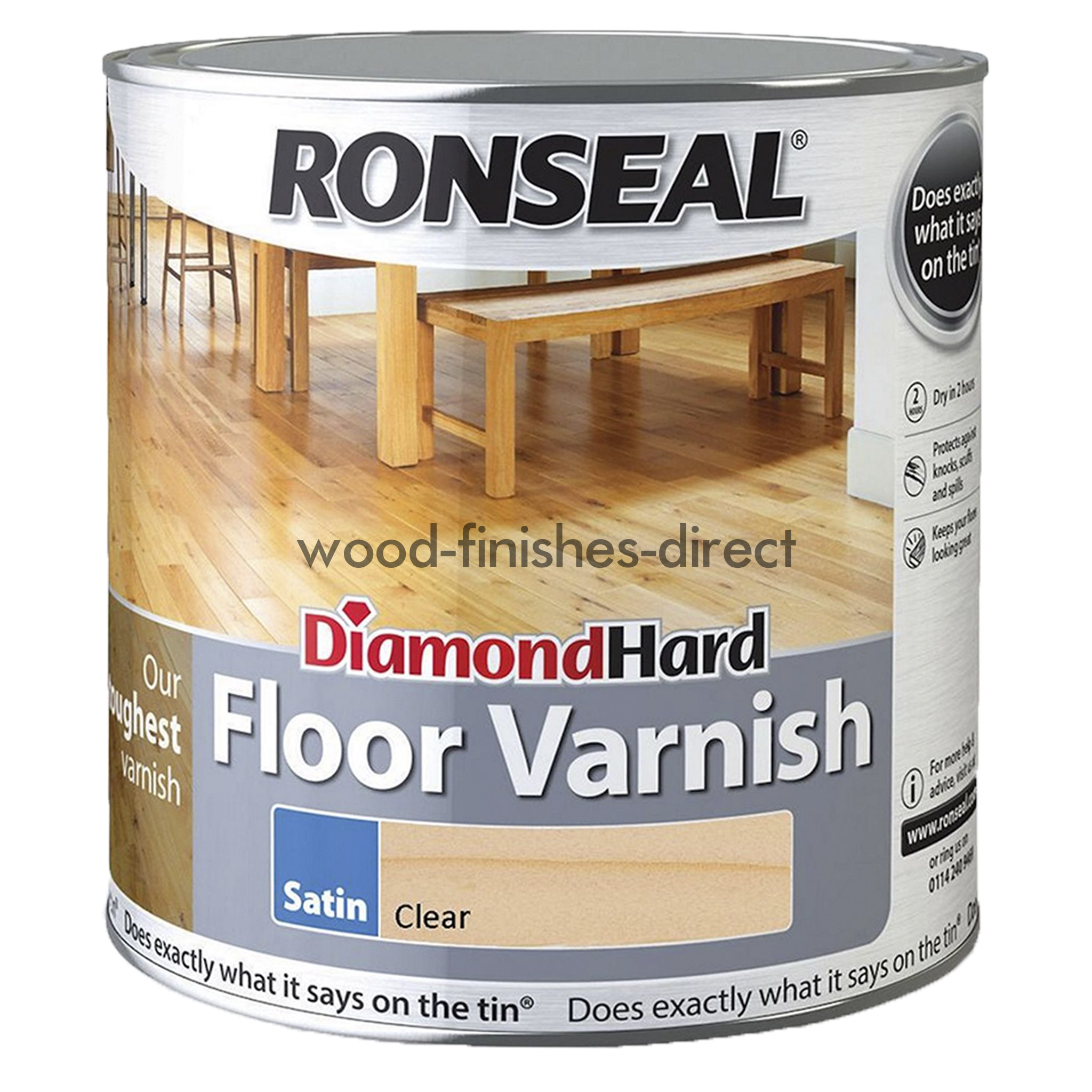 Ronseal Diamond Hard Floor Varnish - 2.5L & 5L - Matt, Satin & Gloss available